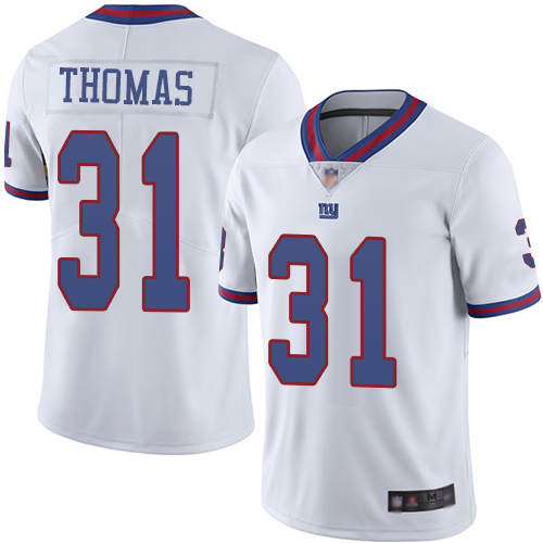 Men New York Giants #31 Michael Thomas Limited White Rush Vapor Untouchable Football NFL Jersey->new york giants->NFL Jersey